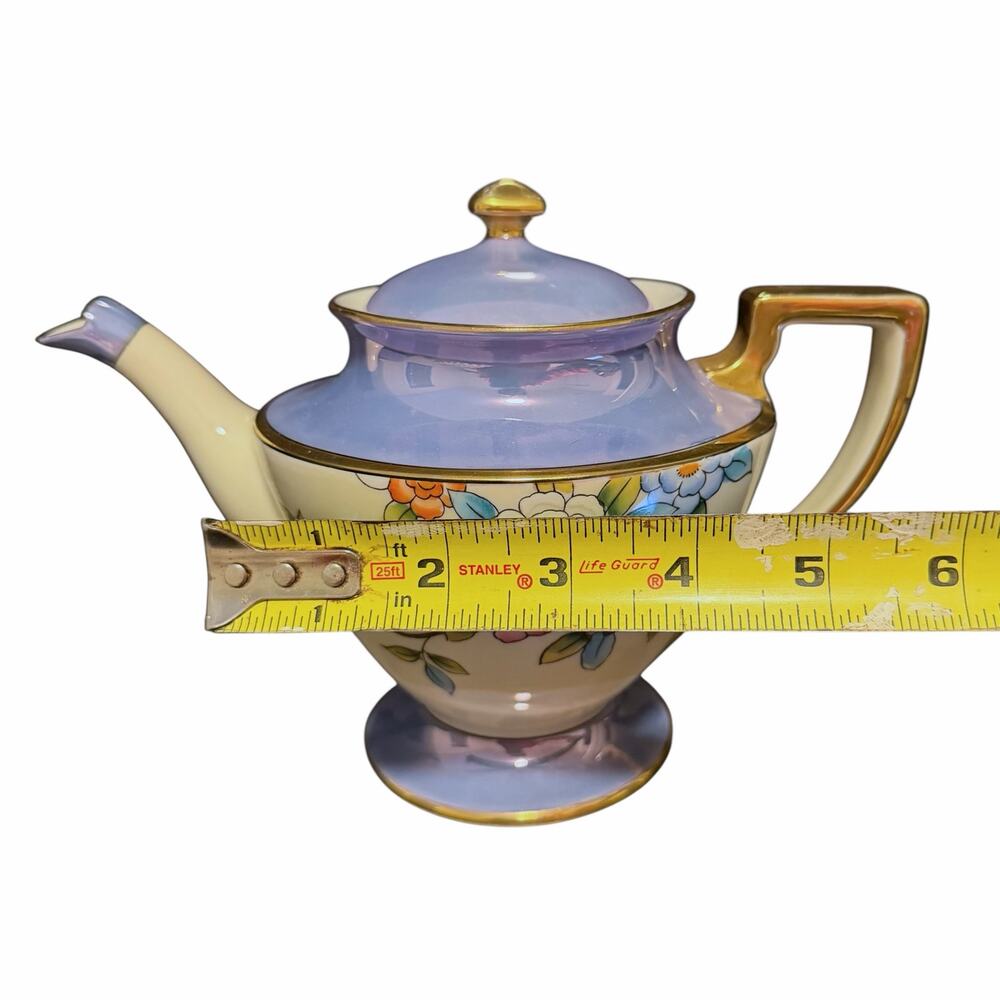 Vintage Noritake Lusterware Hand Painted Japanese Floral Teapot - Picture 10 of 10